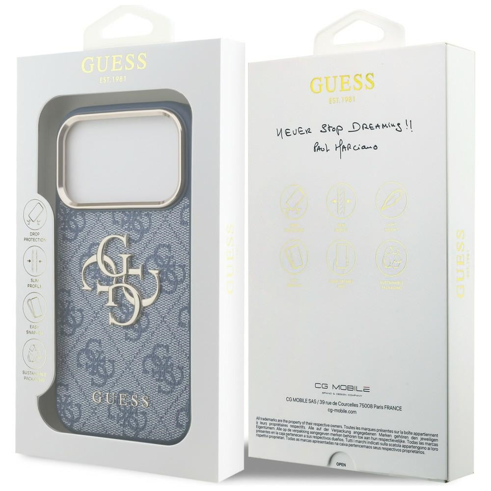 Ovitek za Apple iPhone 18 Pro Max / 17 Pro Max, Guess, 4G Big Classic Logo, modra