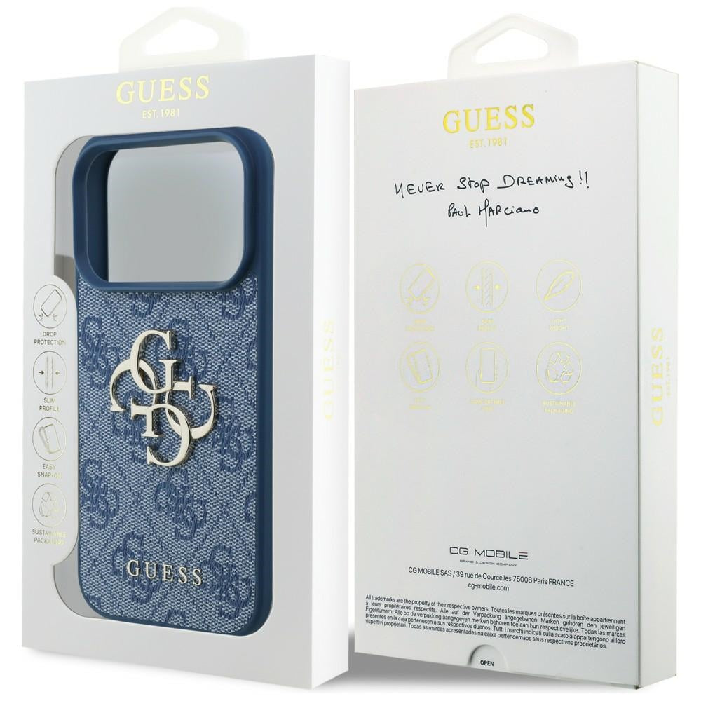 Ovitek za Apple iPhone 18 Pro Max / 17 Pro Max, Guess, 4G Big Logo, Modra
