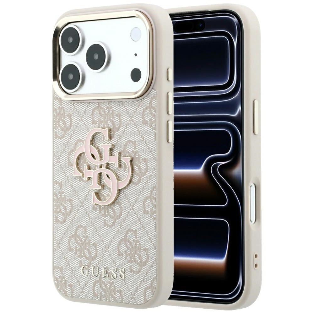 Ovitek za Apple iPhone 18 Pro Max / 17 Pro Max, Guess, 4G Big Resin Logo, roza