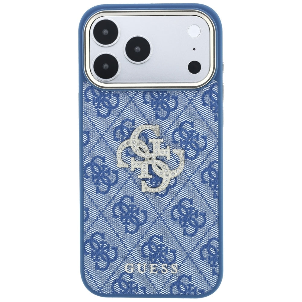 Ovitek za Apple iPhone 18 Pro Max / 17 Pro Max, Guess, 4G Big Strass Logo, Modra