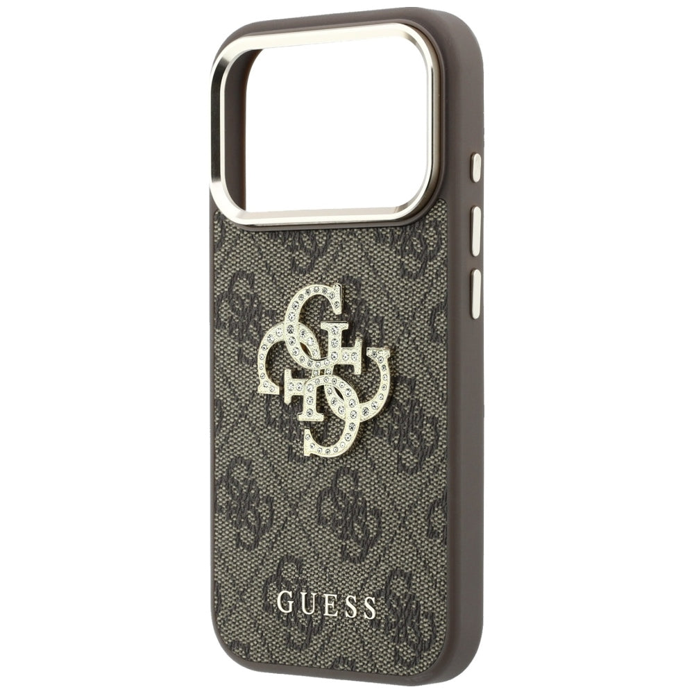 Ovitek za Apple iPhone 18 Pro Max / 17 Pro Max, Guess, 4G Big Strass Logo, rjav
