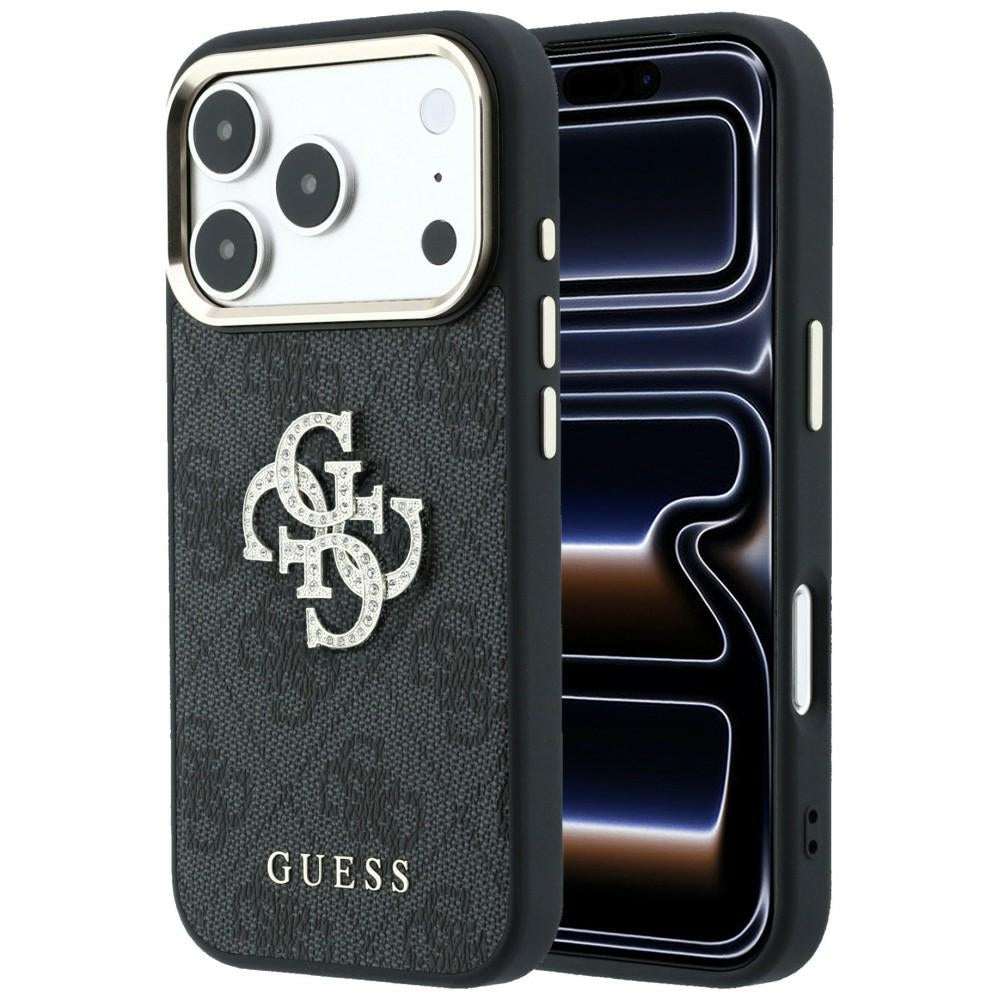 Ovitek za Apple iPhone 18 Pro Max / 17 Pro Max, Guess, 4G Big Strass Logo, Črn