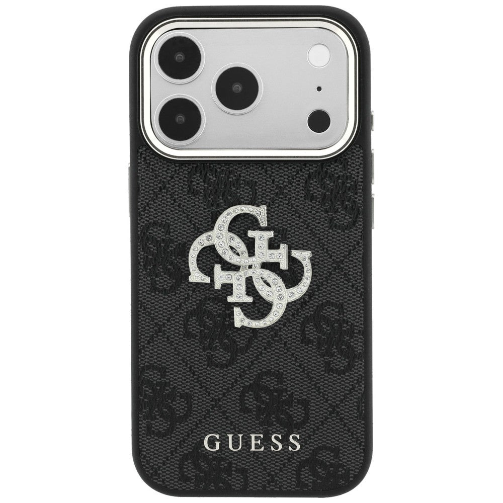 Ovitek za Apple iPhone 18 Pro Max / 17 Pro Max, Guess, 4G Big Strass Logo, Črn