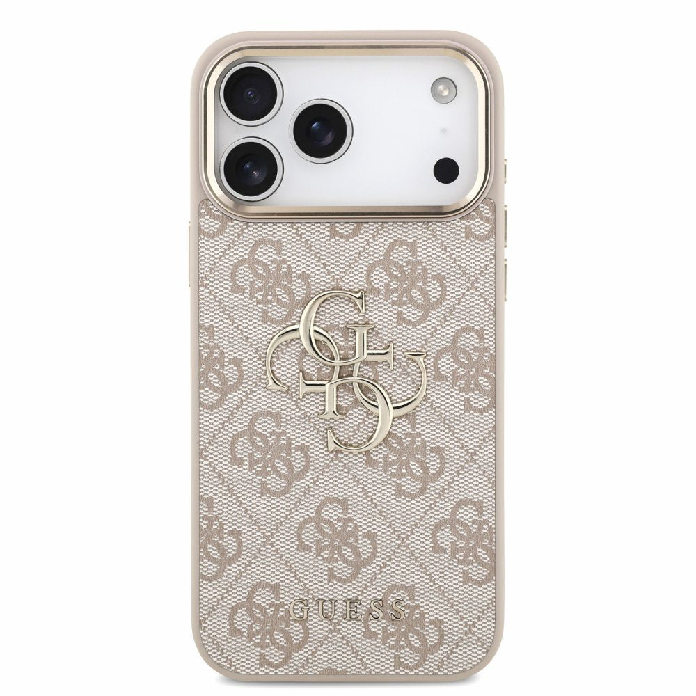 Ovitek za Apple iPhone 18 Pro Max / 17 Pro Max, Guess, 4G Classic Logo z naramnicom, rožnato zlata