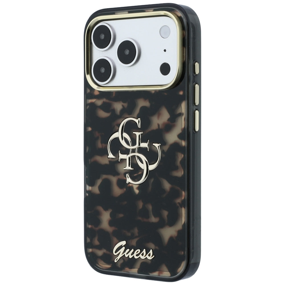 Ovitek za Apple iPhone 18 Pro Max / 17 Pro Max, Guess, IML 4G Metal Script, Rjav