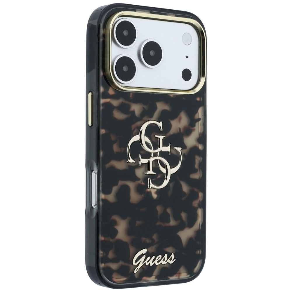 Ovitek za Apple iPhone 18 Pro Max / 17 Pro Max, Guess, IML 4G Metal Script, Rjav