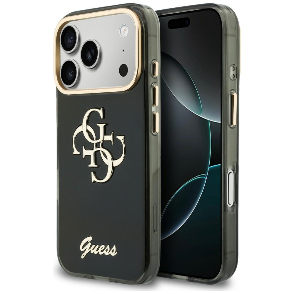 Ovitek za Apple iPhone 18 Pro Max / 17 Pro Max, Guess, IML 4G Metal Script, Črn