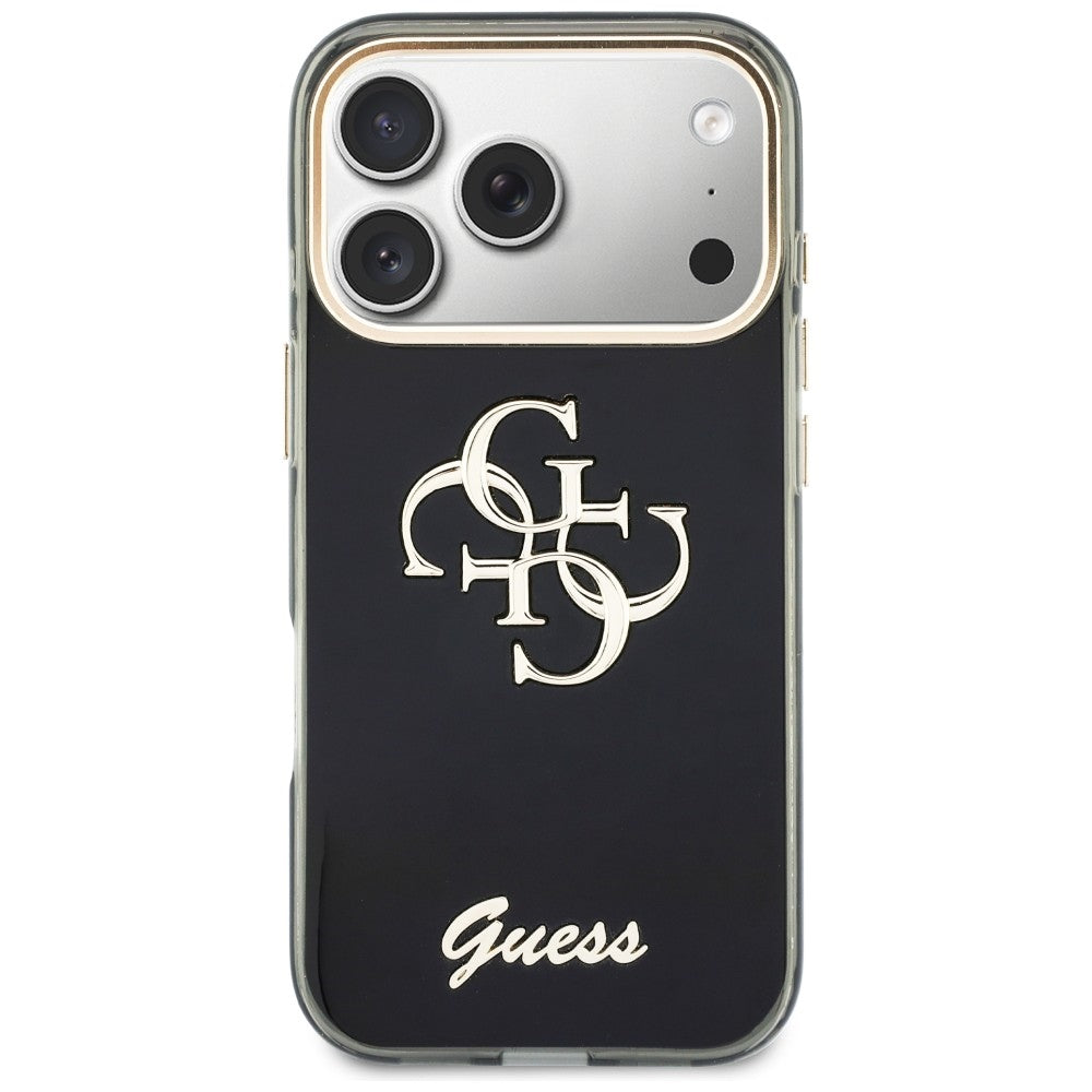 Ovitek za Apple iPhone 18 Pro Max / 17 Pro Max, Guess, IML 4G Metal Script, Črn
