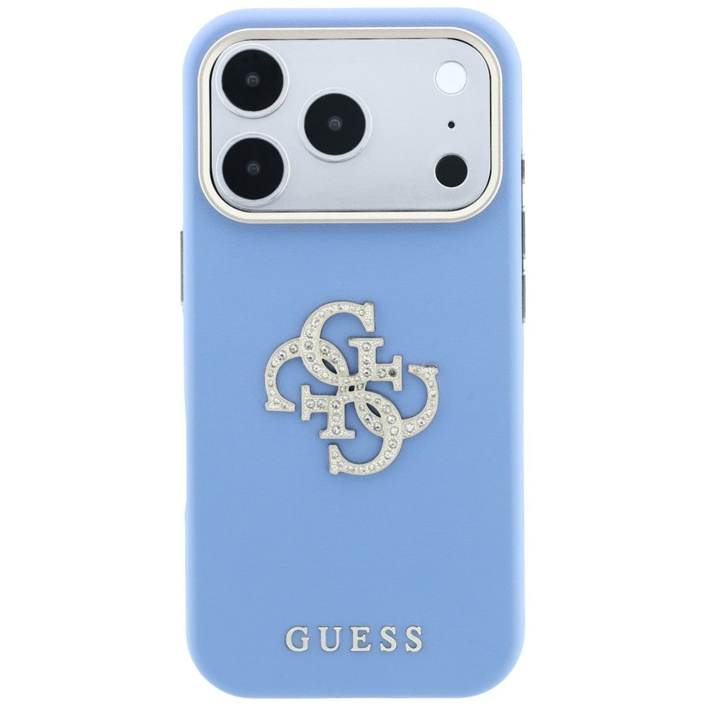 Ovitek za Apple iPhone 18 Pro Max / 17 Pro Max, Guess, Smooth Big Strass Logo, modra