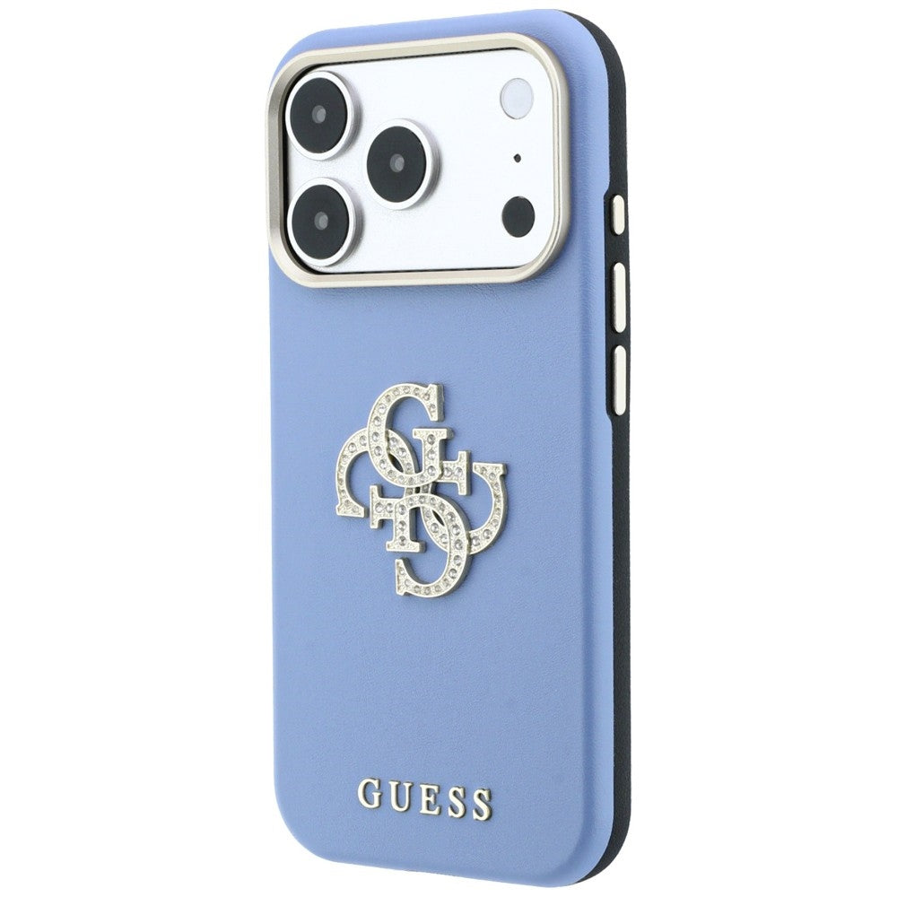 Ovitek za Apple iPhone 18 Pro Max / 17 Pro Max, Guess, Smooth Big Strass Logo, modra