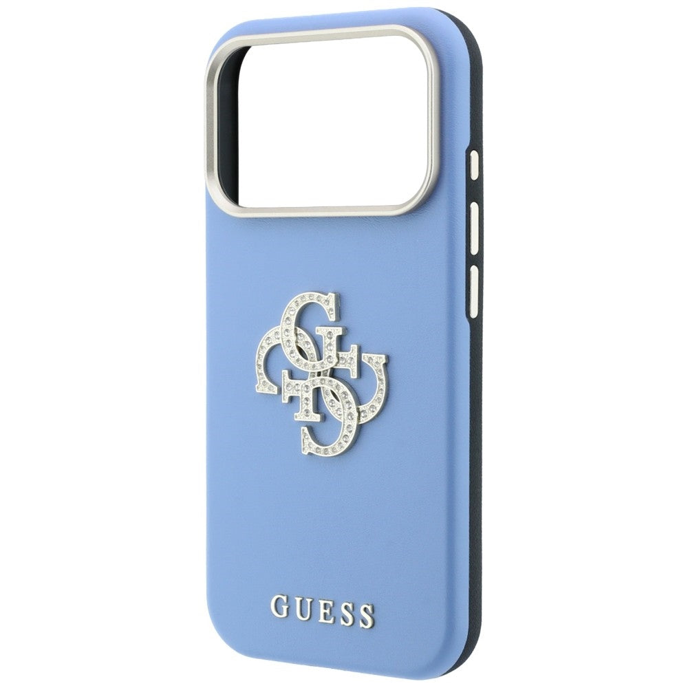Ovitek za Apple iPhone 18 Pro Max / 17 Pro Max, Guess, Smooth Big Strass Logo, modra