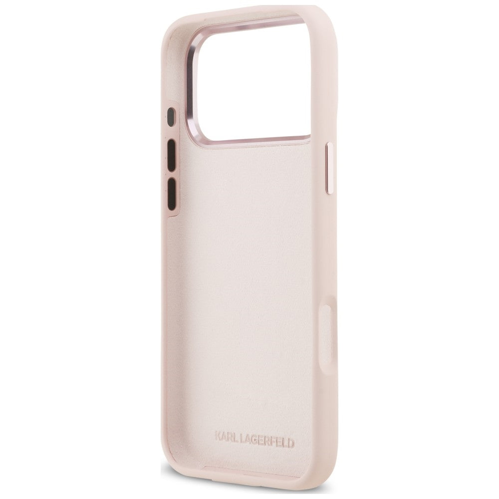Ovitek za Apple iPhone 18 Pro Max / 17 Pro Max, Karl Lagerfeld, Choupette Metal Pin, roza
