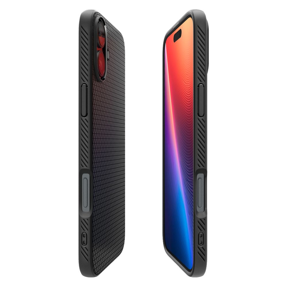 Ovitek za Apple iPhone 16, Spigen, Liquid Air, Mat Črn ACS08194