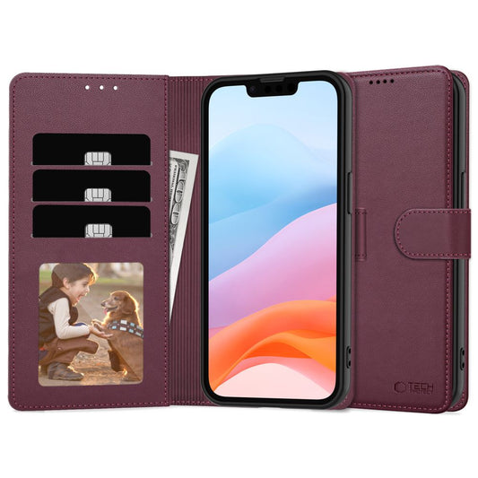 Ovitek za Apple iPhone 16e, Tech-Protect, Wallet, Češnjeva