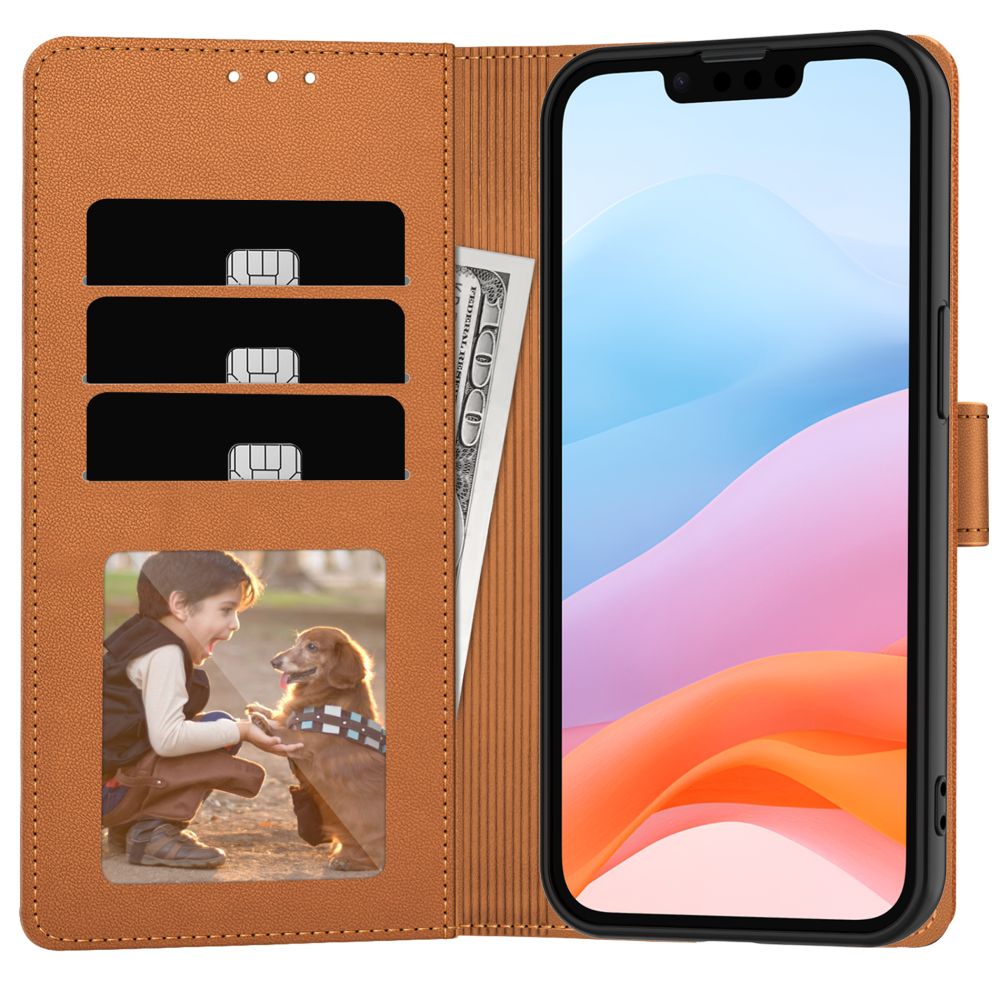 Ovitek za Apple iPhone 17e / 16e, Tech-Protect, Wallet, Rjava