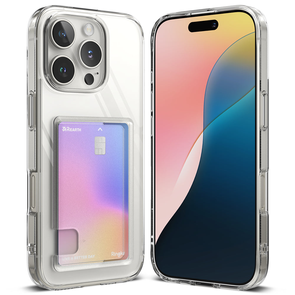 Ovitek za Apple iPhone 16 Pro Max, Ringke, Fusion Card, Prozoren