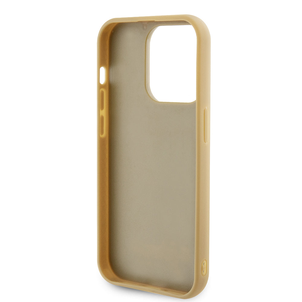 Ovitek za Apple iPhone 15 Pro, Guess, PU Square Mirror Script Logo, Zlat GUHCP15LPMSDGSD