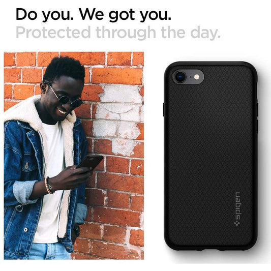 Ovitek za Apple iPhone SE (2022) / SE (2020) / 8 / 7, Spigen, Liquid Air, Črn 042CS20511