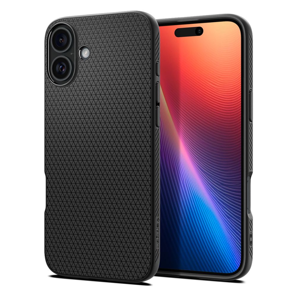 Ovitek za Apple iPhone 16, Spigen, Liquid Air, Mat Črn ACS08194