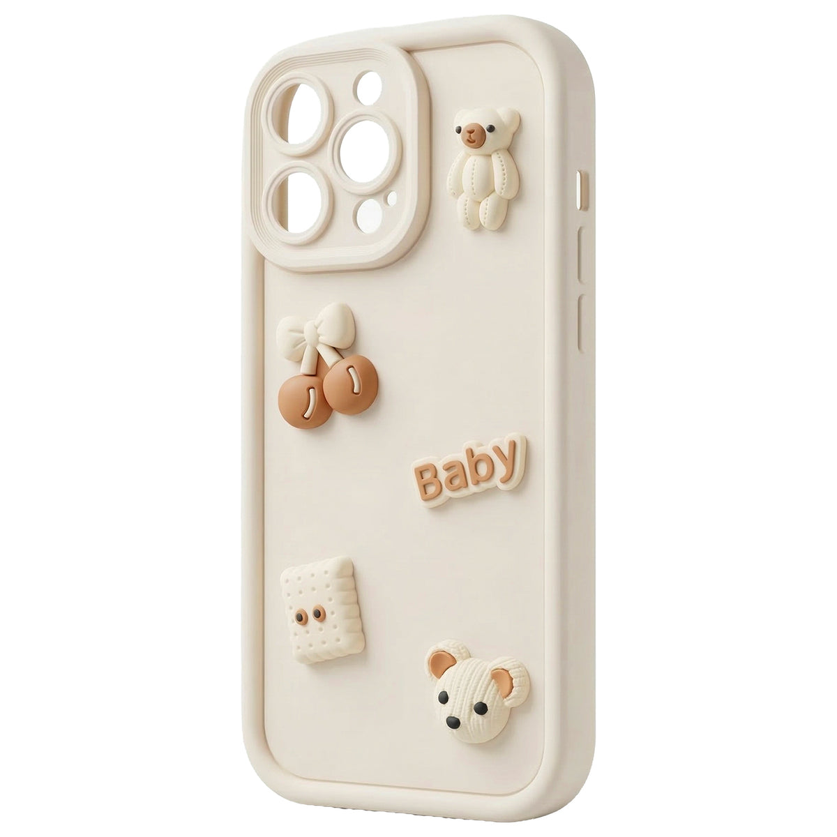 Ovitek za Apple iPhone 16 Pro Max, OEM, Ultra Trendy 3D Bear, bež