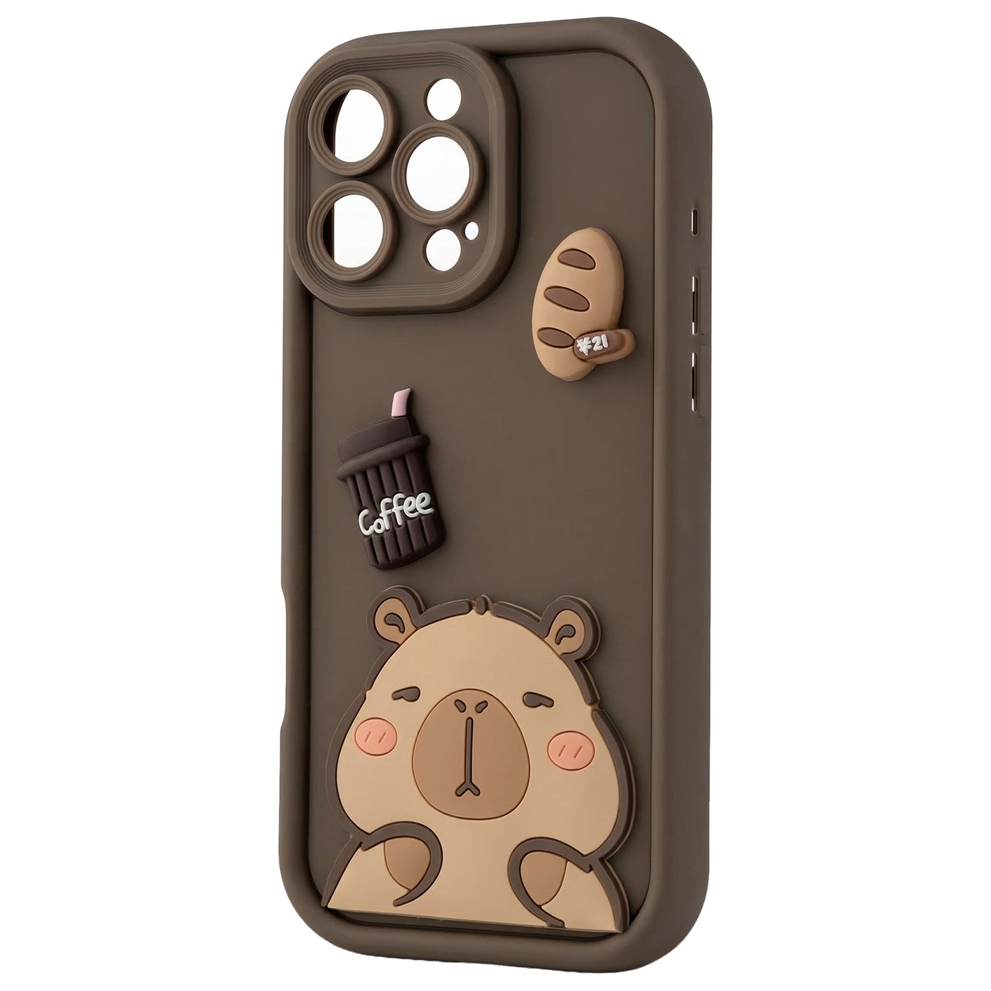 Ovitek za Apple iPhone 16 Pro, OEM, Ultra Trendy 3D Capybara, rjav