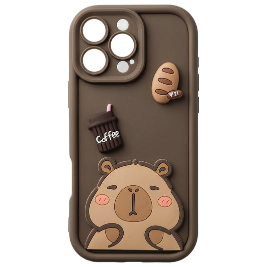 Ovitek za Apple iPhone 16, OEM, Ultra Trendy 3D Capybara, rjav