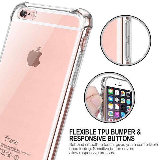 Case for Apple iPhone SE (2022) / SE (2020) / 8 / 7, Techsuit, Shockproof Clear, Transparent