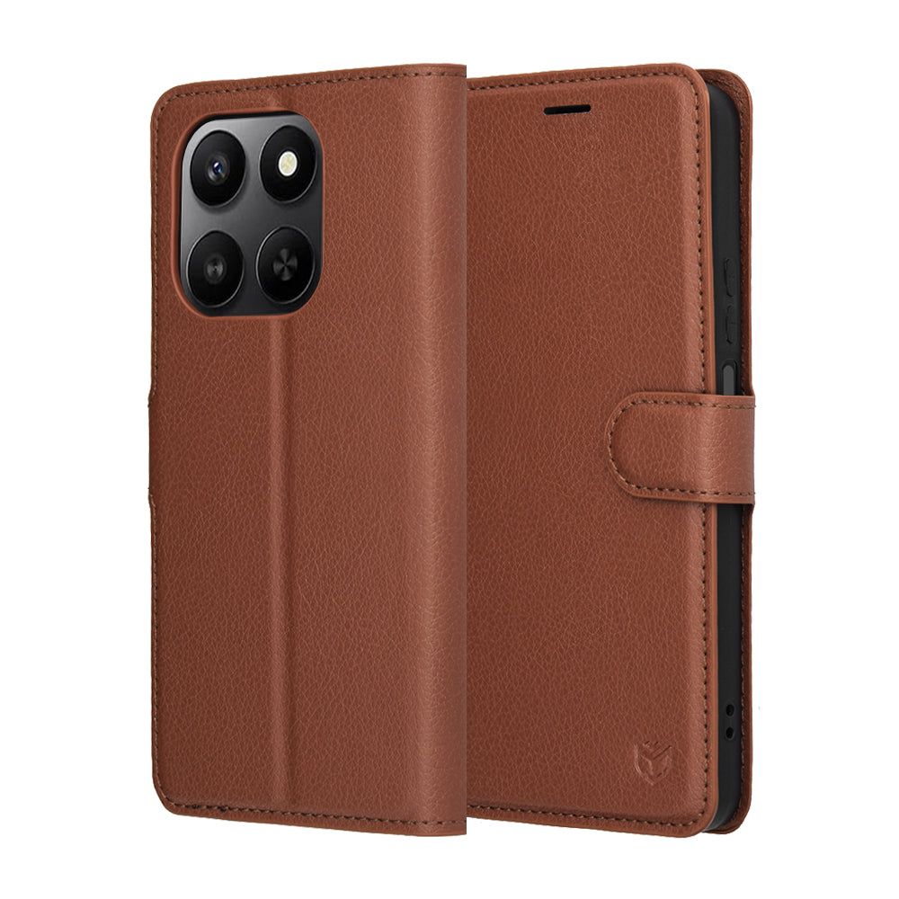 Ovitek za Honor 400 Smart 4G / X7d 4G / 400 Smart 5G, Techsuit, Leather Folio, rjava