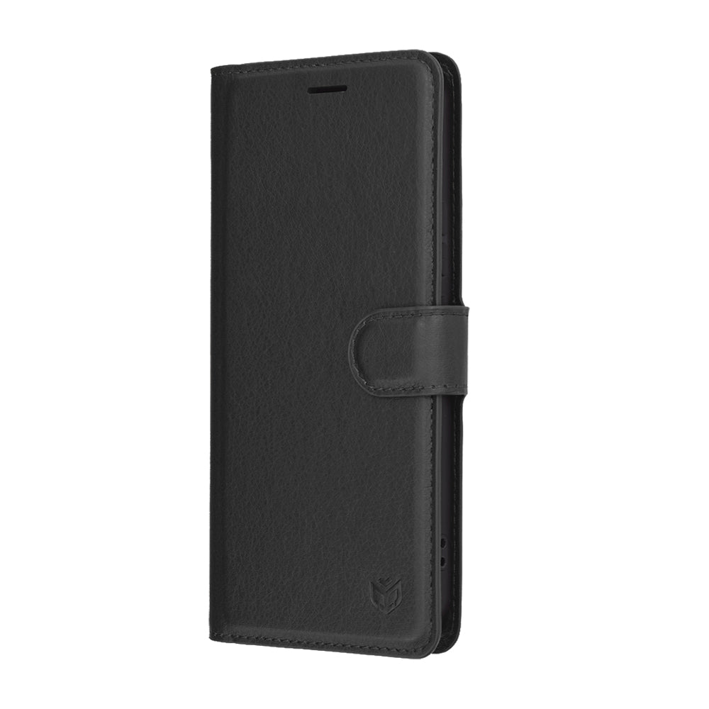 Ovitek za Honor 400, Techsuit, usnjeni folio, črn