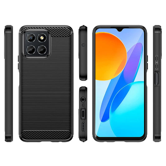 Ovitek za Honor 70 Lite / X6 / X8 5G, Techsuit, Karbon, Črn