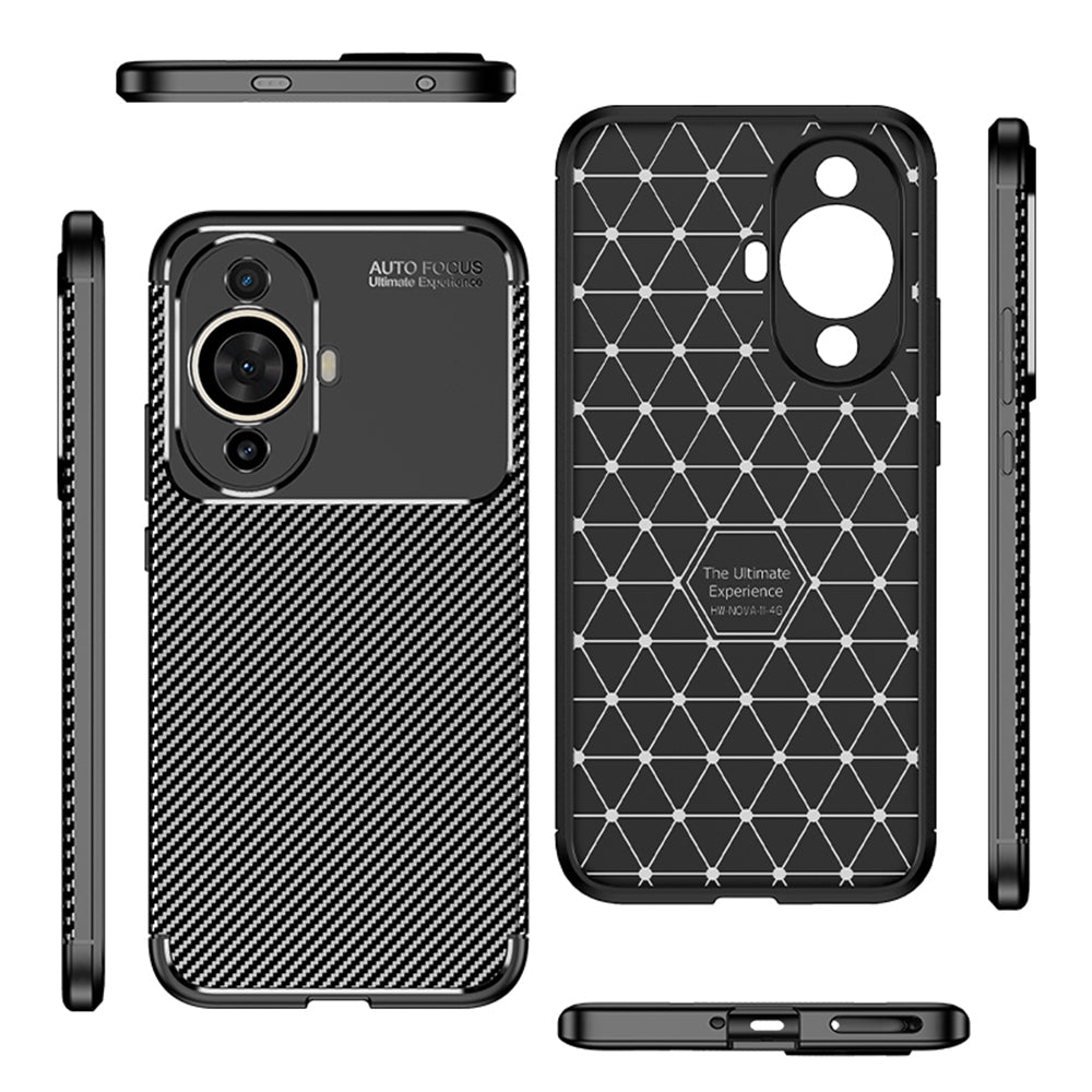 Ovitek za Huawei nova 12s / nova 11, Techsuit, CarbonFiber, Črn