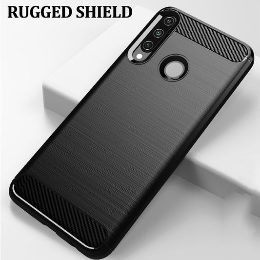 Ovitek za Huawei Y6p, Techsuit, Karbon, Črn
