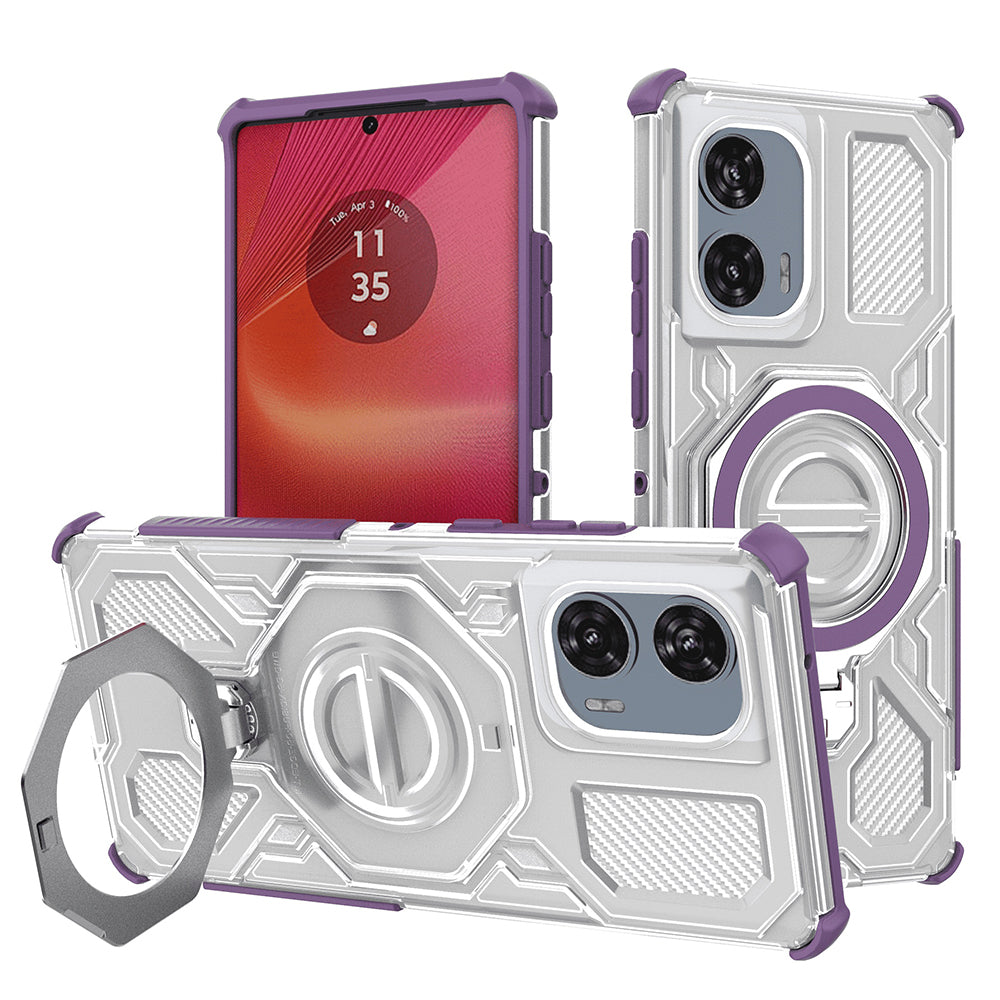 Ovitek za Motorola Edge 50 Fusion, Techsuit, Carbon Shield Pro, Vijolična