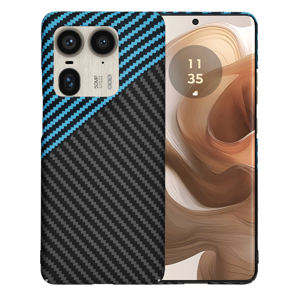 Ovitek za Motorola Edge 50 Ultra, Techsuit, Carbonite FiberShell, Črna Bleu