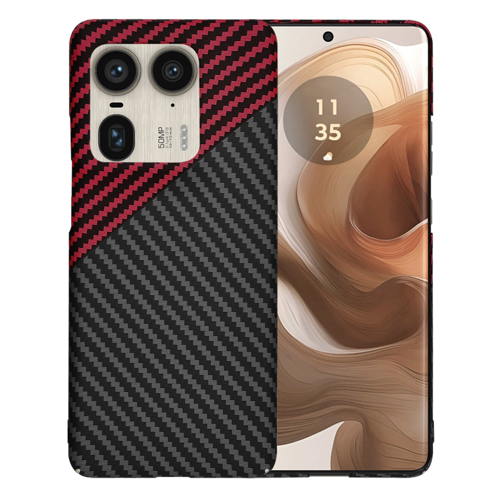 Ovitek za Motorola Edge 50 Ultra, Techsuit, Carbonite FiberShell, Črno Rdeč