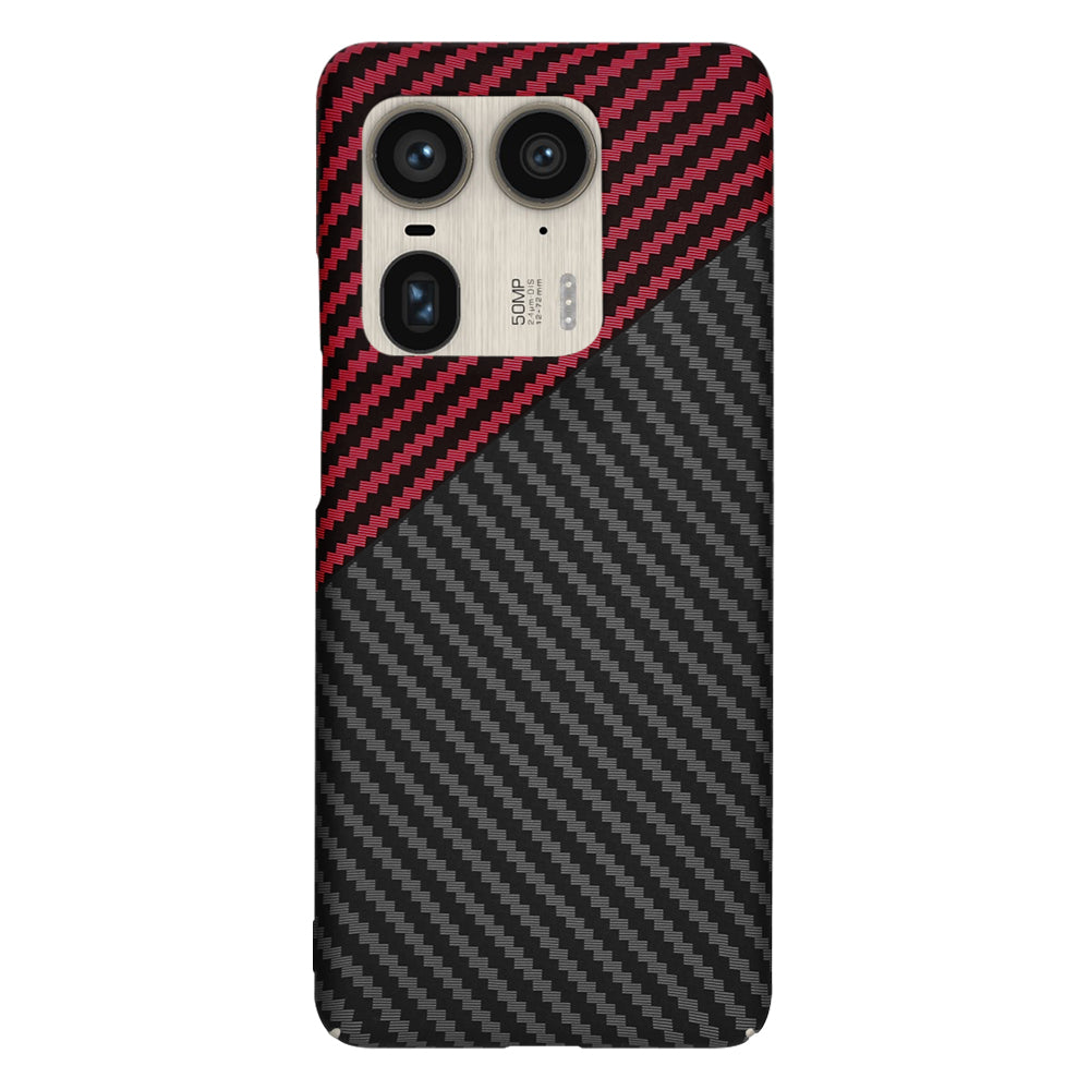 Ovitek za Motorola Edge 50 Ultra, Techsuit, Carbonite FiberShell, Črno Rdeč