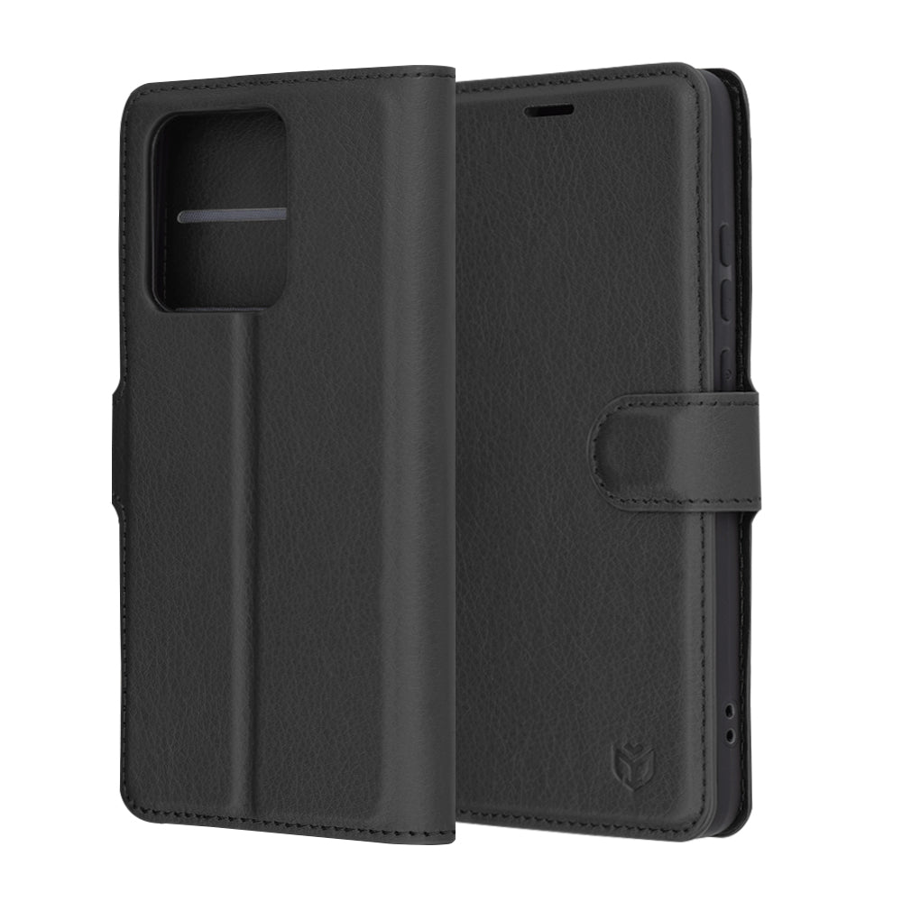 Ovitek za Motorola Edge 60 Neo / Edge 50 Neo, Techsuit, Leather Folio, Črna