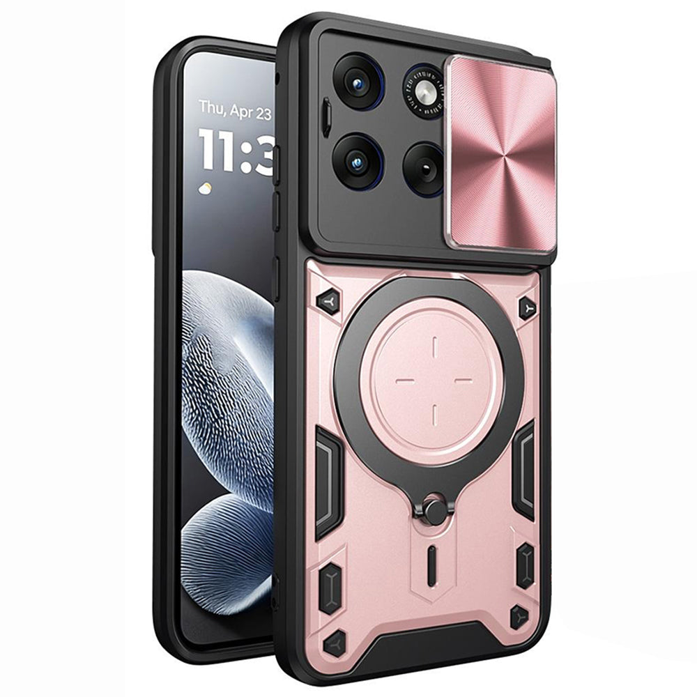 Ovitek za Motorola Edge 70 Fusion, Techsuit, CamGuard Pro, rožnato zlata