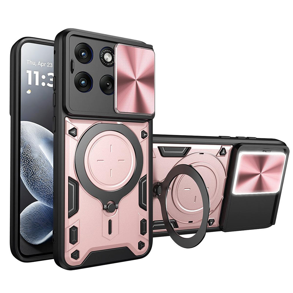 Ovitek za Motorola Edge 70 Fusion, Techsuit, CamGuard Pro, rožnato zlata