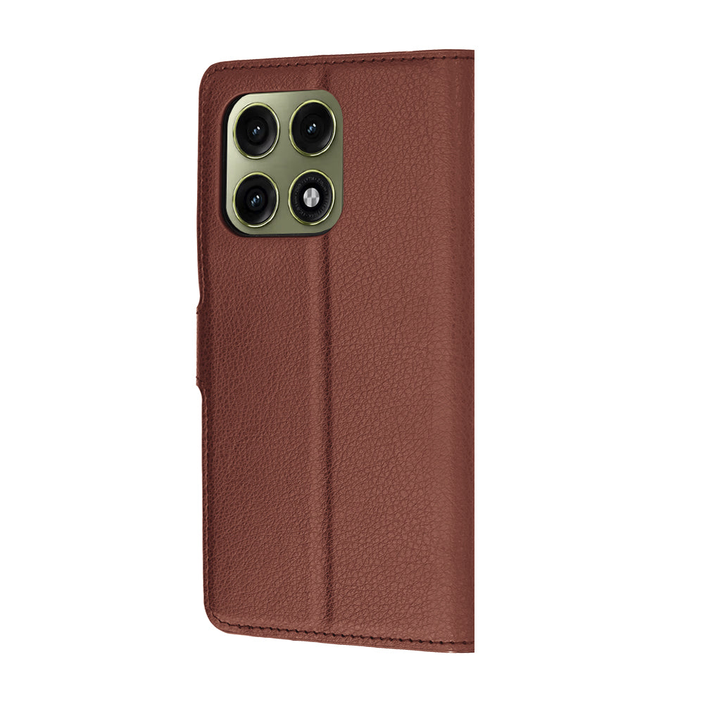 Ovitek za Motorola Edge 70 Pro, Techsuit, usnjeni folio, rjav