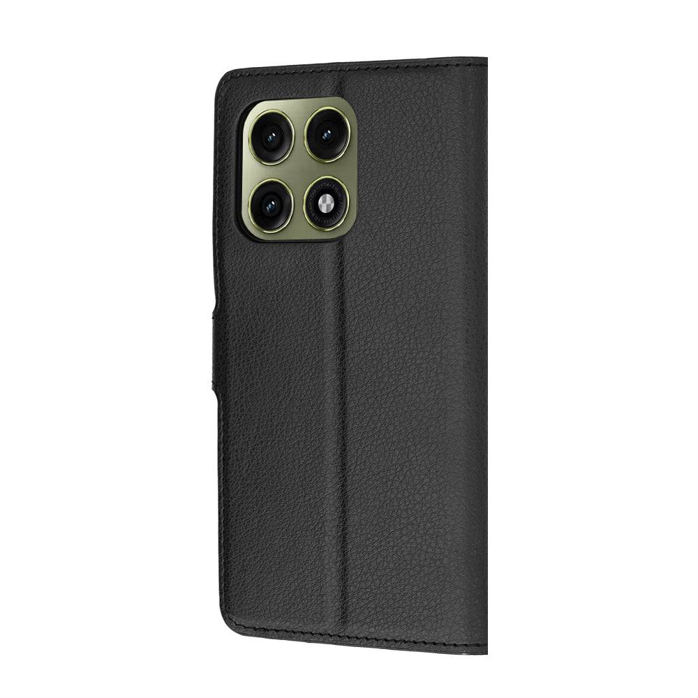 Ovitek za Motorola Edge 70 Pro, Techsuit, usnjeni folio, črn