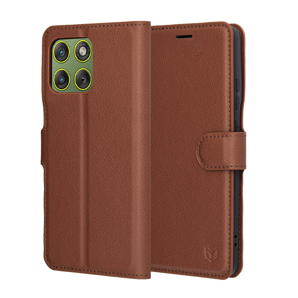 Ovitek za Motorola Edge 70, Techsuit, Leather Folio, rjava