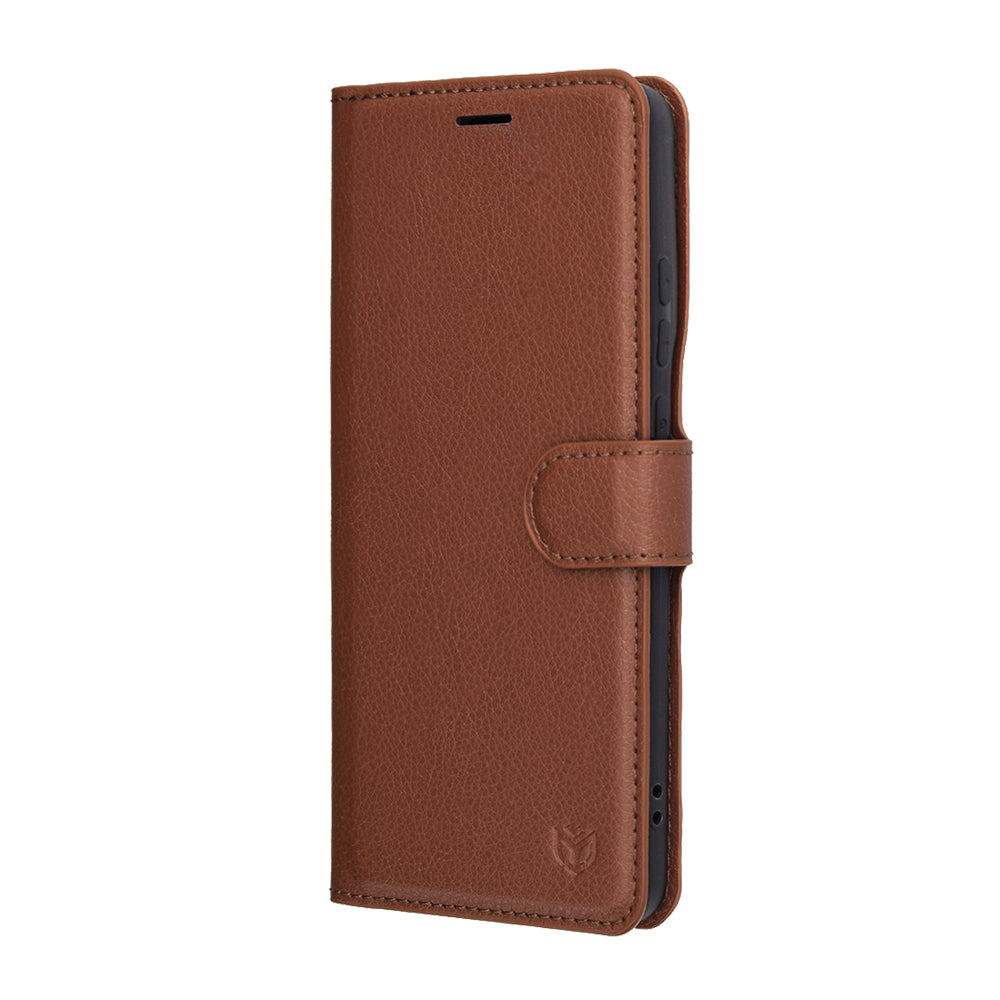 Ovitek za Motorola Edge 70, Techsuit, Leather Folio, rjava