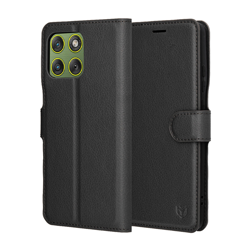 Ovitek za Motorola Edge 70, Techsuit, Leather Folio, Črna