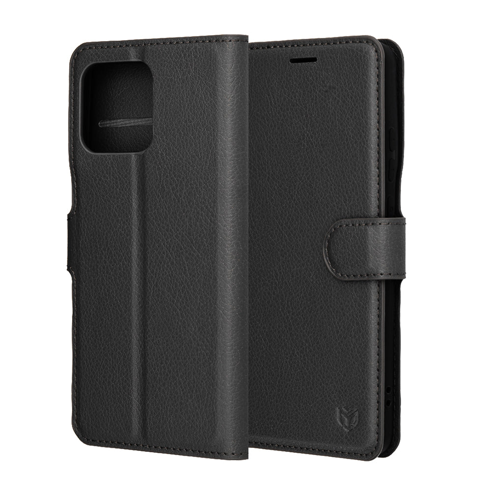 Ovitek za Motorola Edge 70, Techsuit, Leather Folio, Črna