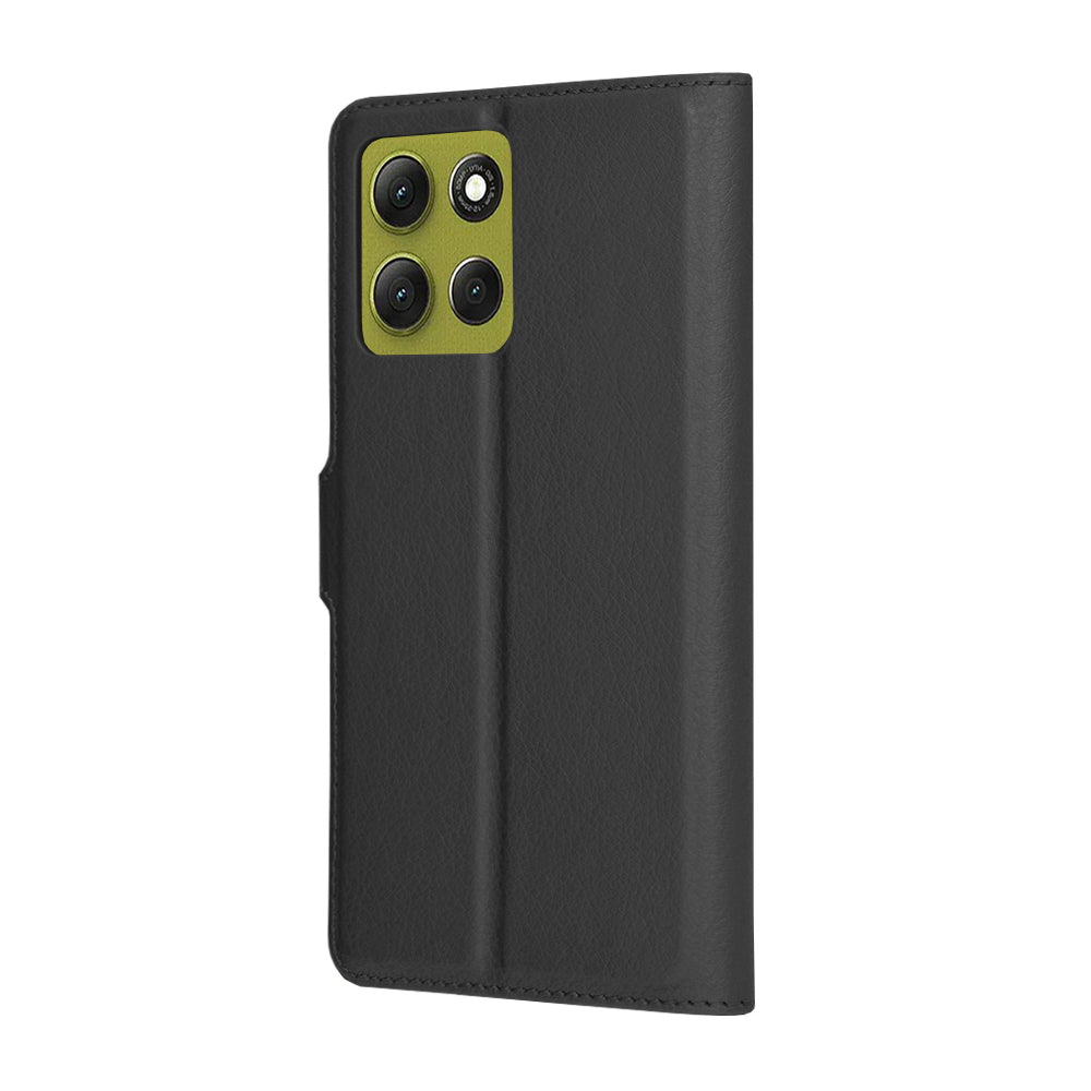 Ovitek za Motorola Moto G86, Techsuit, usnjeni folio, črn