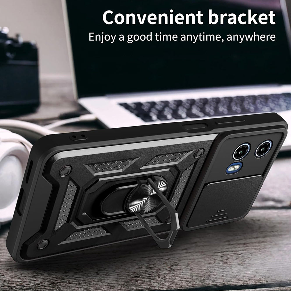 Ovitek za Motorola Moto G15 / G15 Power, Techsuit, CamShield, Črn