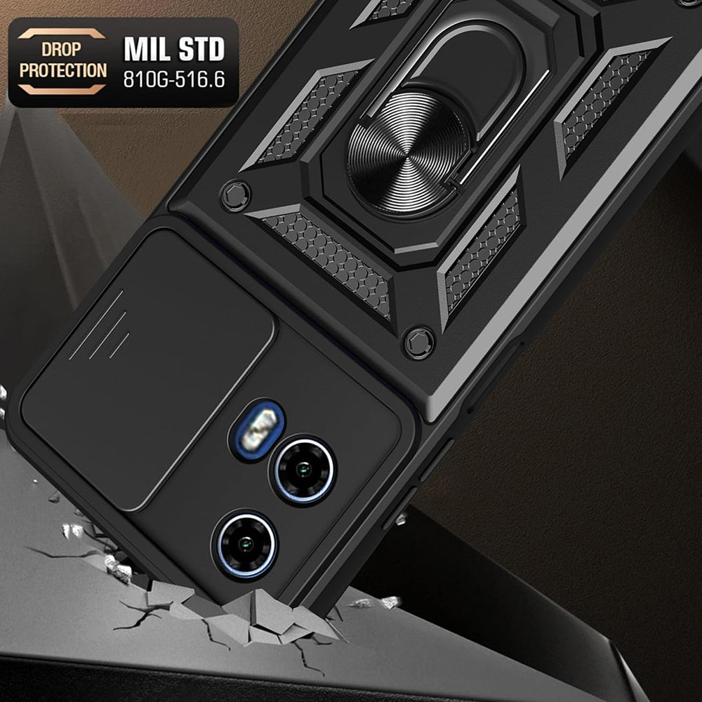 Ovitek za Motorola Moto G15 / G15 Power, Techsuit, CamShield, Črn