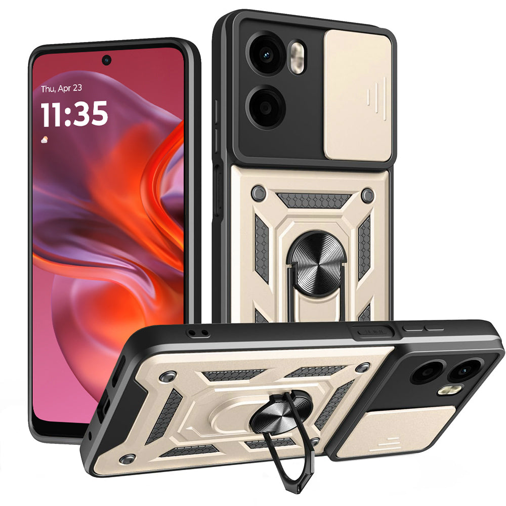 Ovitek za Motorola Moto E15 / G05, Techsuit, CamShield, Zlata