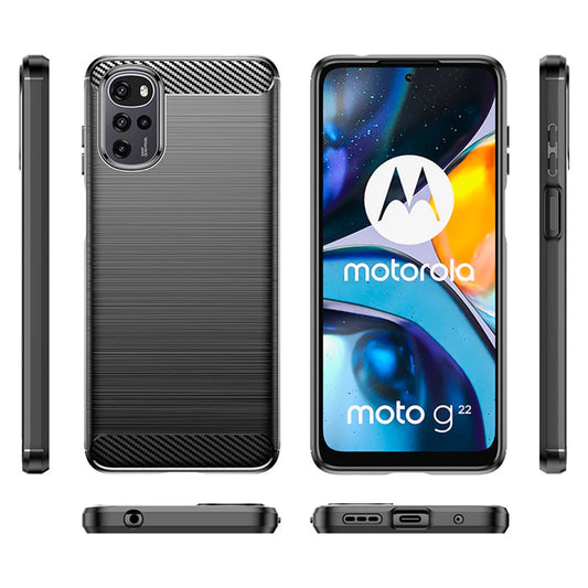 Ovitek za Motorola Moto G22, Techsuit, Karbon, Črn